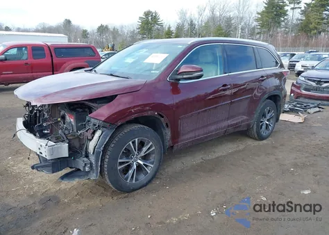 2016 Toyota Highlander Xle V6 z USA, uszkodzony, nr VIN 5TDJKRFH8GS309710
